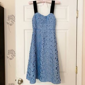 J. Crew Blue Lace Sweetheart Midi Dress